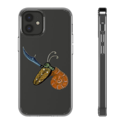 Snail of Vengeance – Medieval Armed Snail Phone Case – Illuminated Manuscript Oddity – Warrior Gastropod Gift
