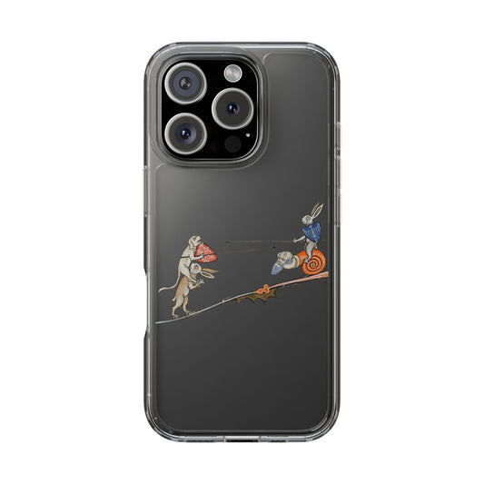 “Bunny Joust” – Medieval Manuscript Madness Phone Case – Rabbits, Monkeys & Snail Knights