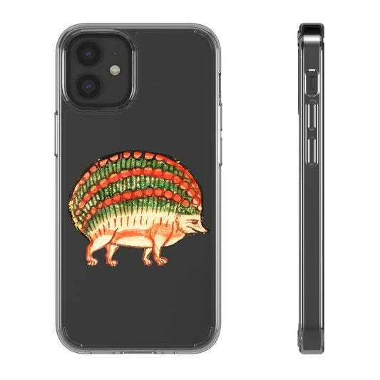 Medieval Art Phone Case – Whimsical Hedgehog iPhone Cover – Vintage Animal Illustration – Quirky Gift for Fantasy Lovers