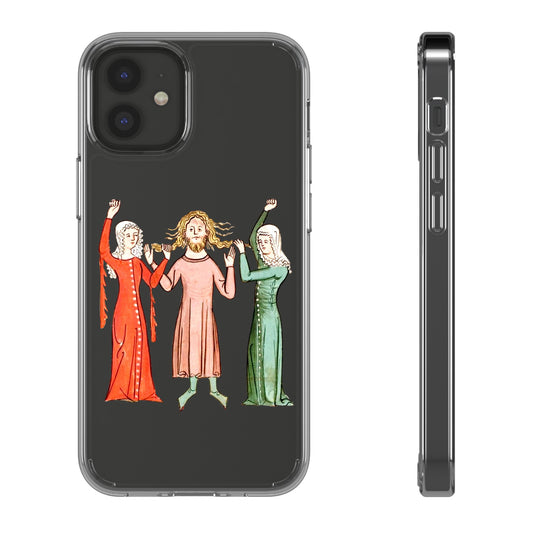 Medieval Hair Pull Party – Funny Historical Phone Case – Weird Manuscript Art iPhone Cover – Quirky Gift for History Nerds & Drama Queens