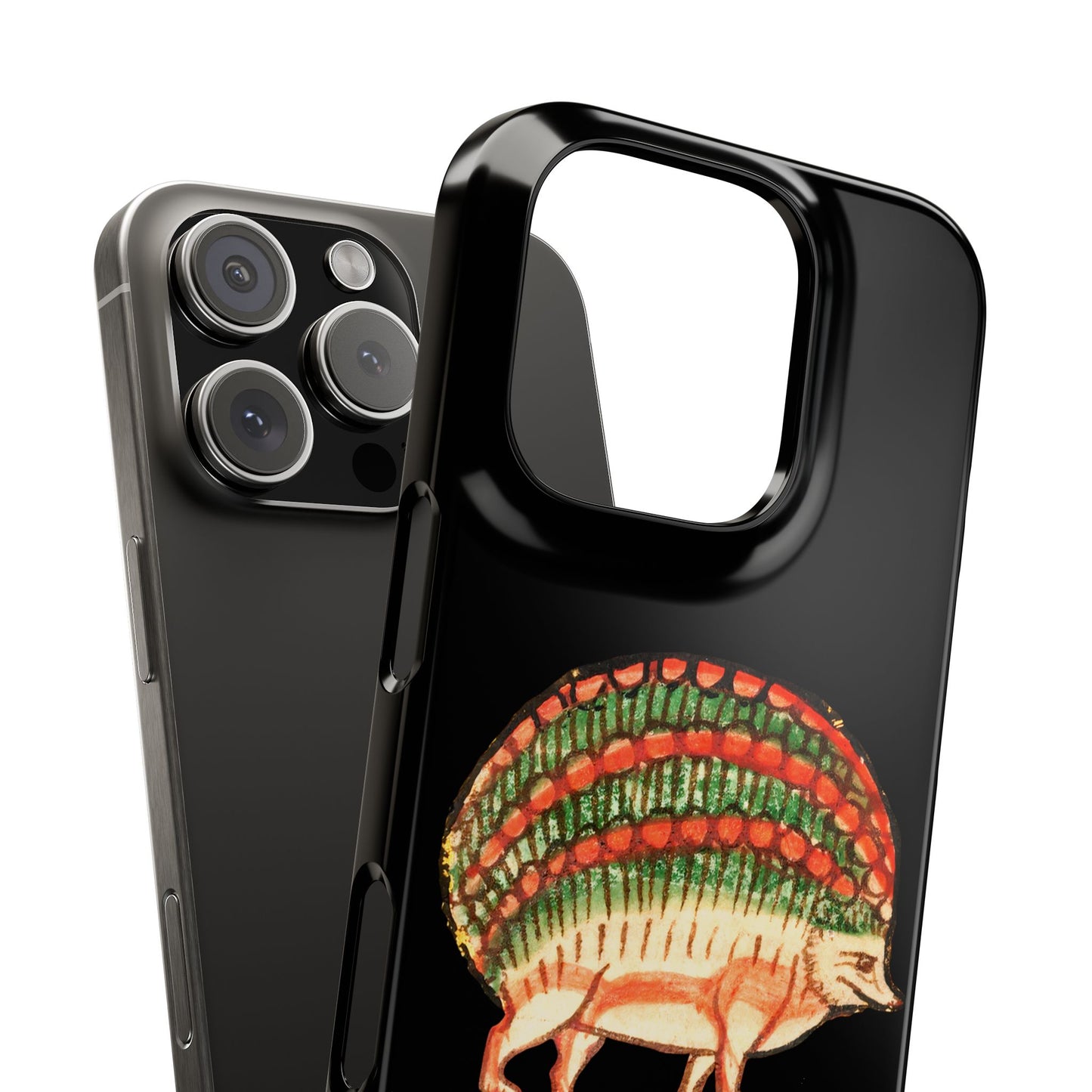 Medieval Art Phone Case – Whimsical Hedgehog iPhone Cover – Vintage Animal Illustration – Quirky Gift for Fantasy Lovers
