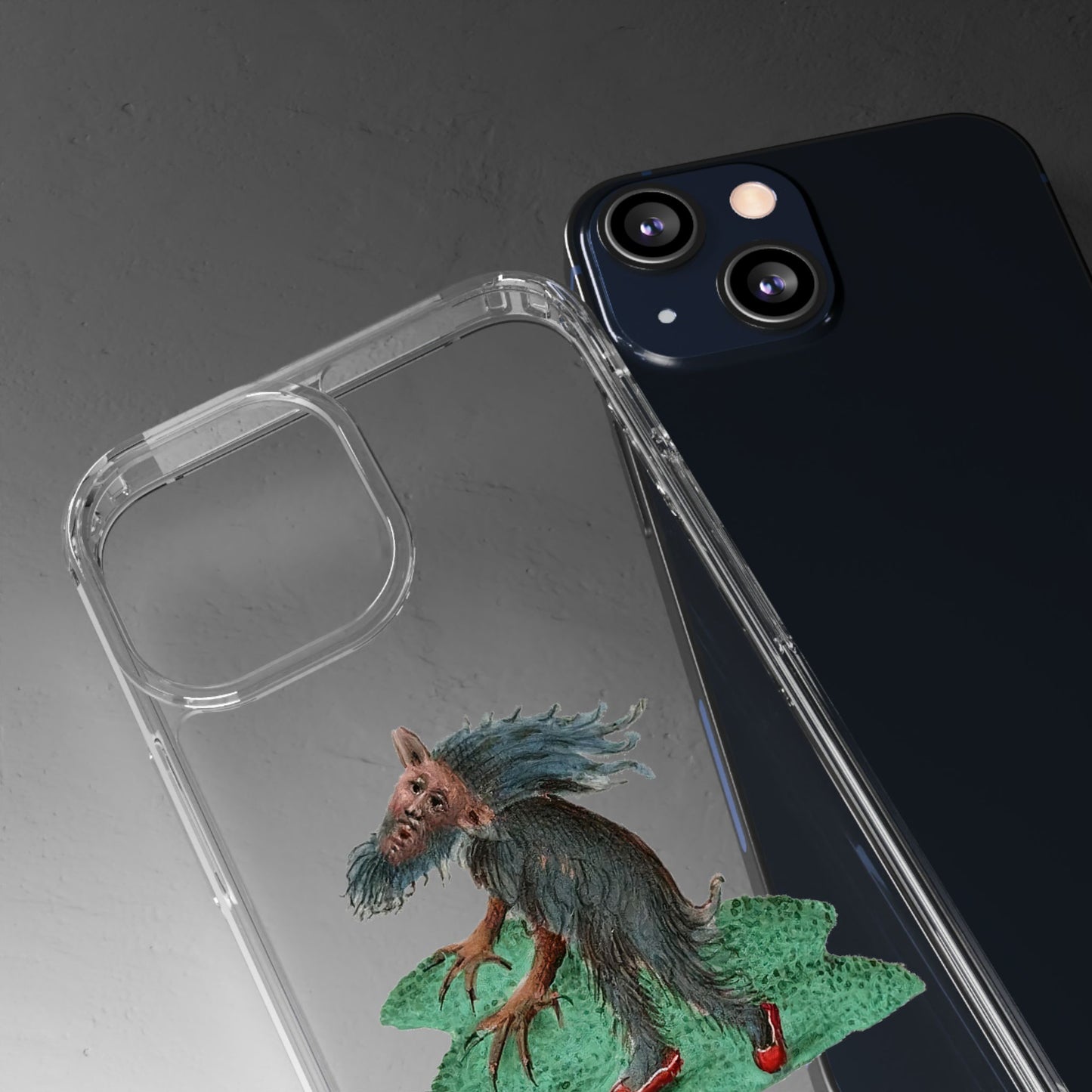 Medieval Monster in Red Heels Phone Case – Funny iPhone Cover – Weird Wolf Demon Art – Gothic Creature Aesthetic – Quirky Gift for Oddball Souls
