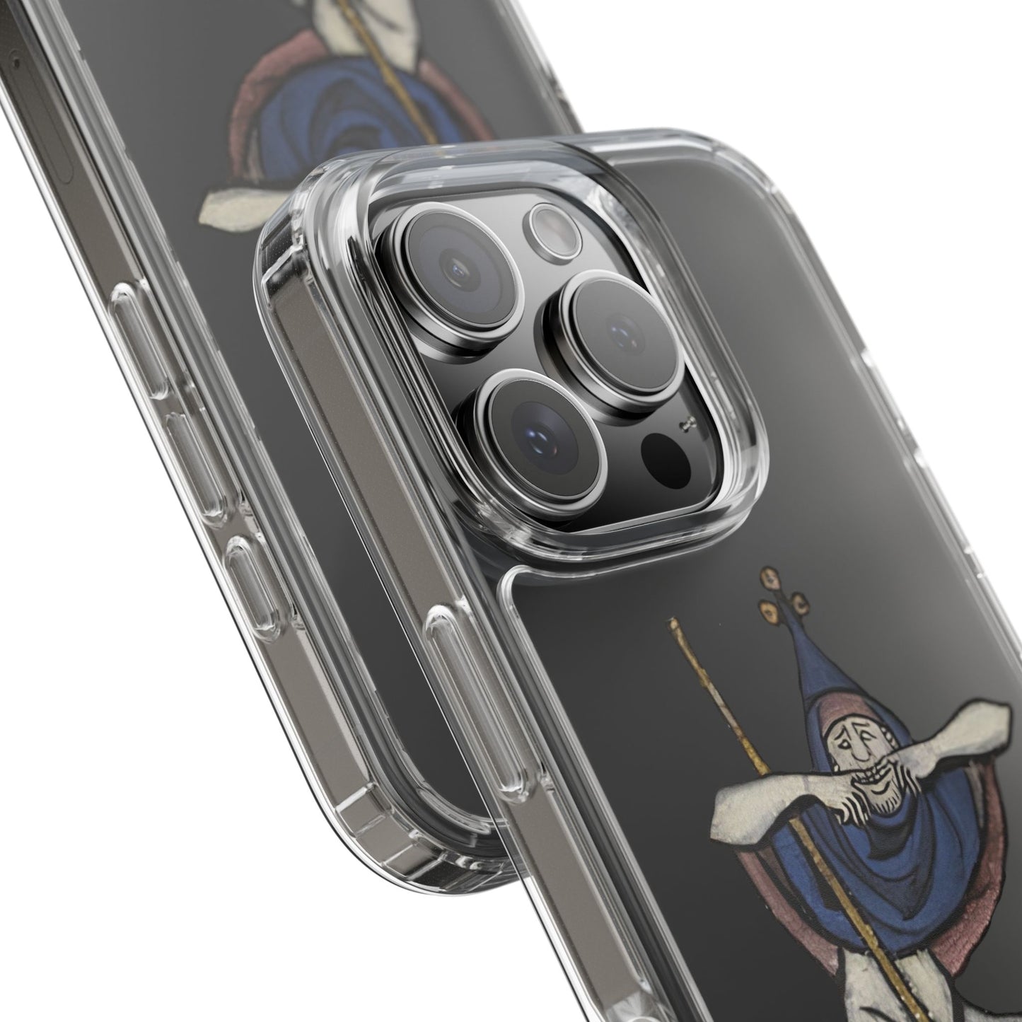 Medieval Jester Phone Case – Funny Marginalia Art iPhone Cover – Weird Gothic Fool with Staff – Vintage Humour Gift for History Lovers
