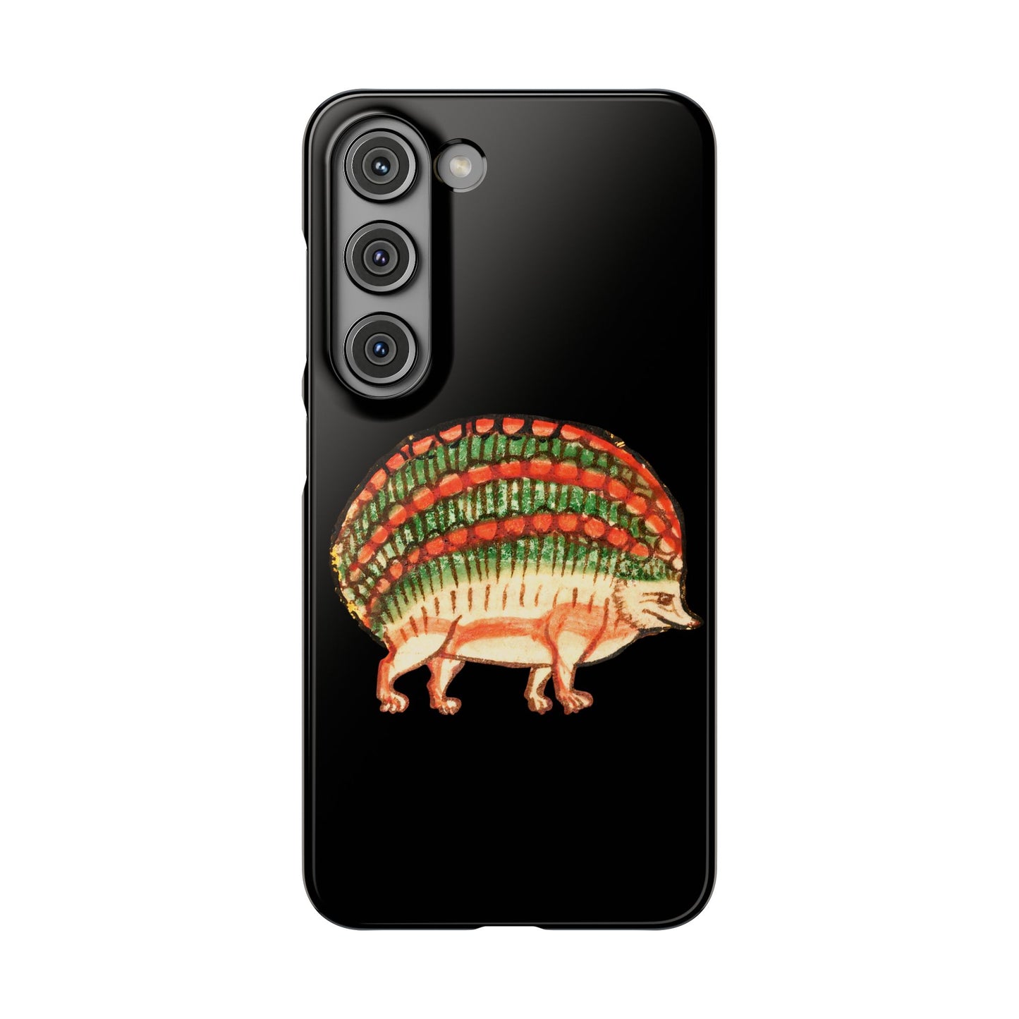 Medieval Art Phone Case – Whimsical Hedgehog iPhone Cover – Vintage Animal Illustration – Quirky Gift for Fantasy Lovers