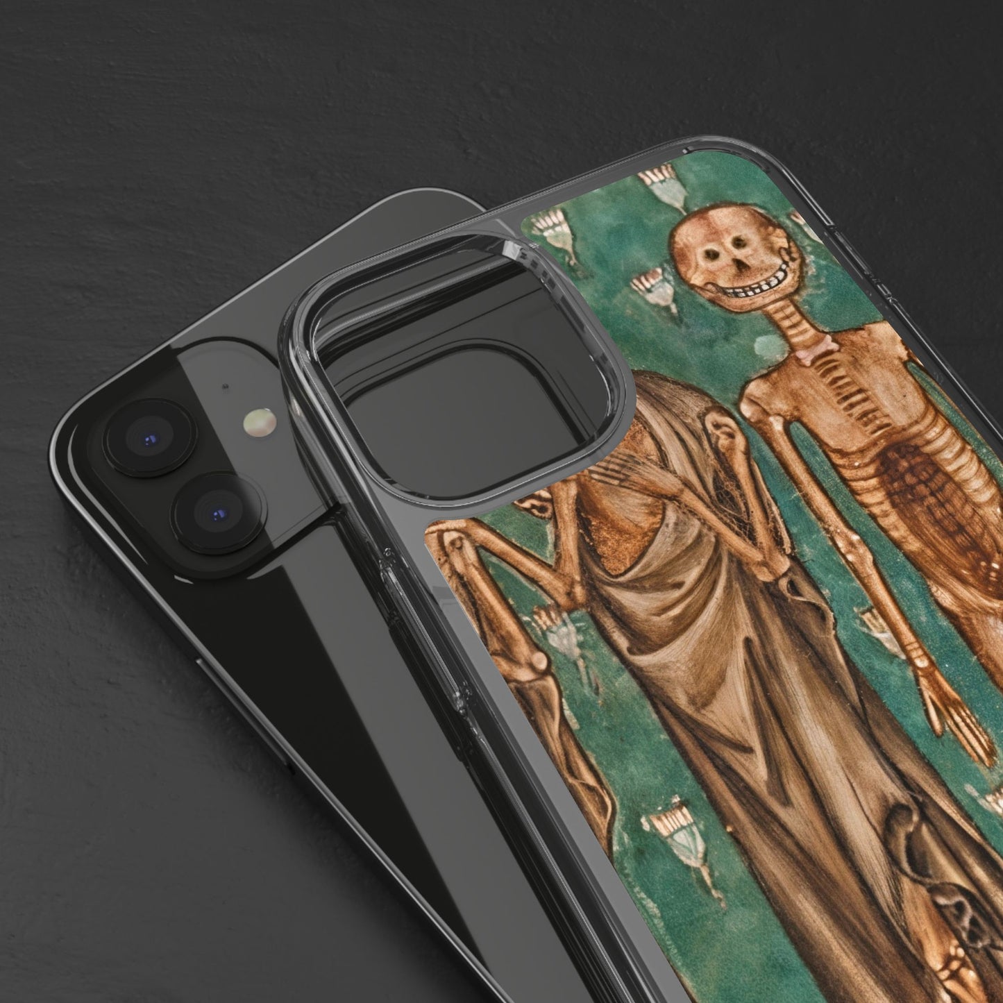 Medieval Skeleton Phone Case – Gothic Danse Macabre iPhone Cover – Vintage Macabre Art Case – Funny Creepy Skeletons Gift