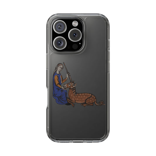 Gentle Taming – Medieval Lady & Beast Phone Case – Illuminated Manuscript Oddity – Wholesome & Weird Gift
