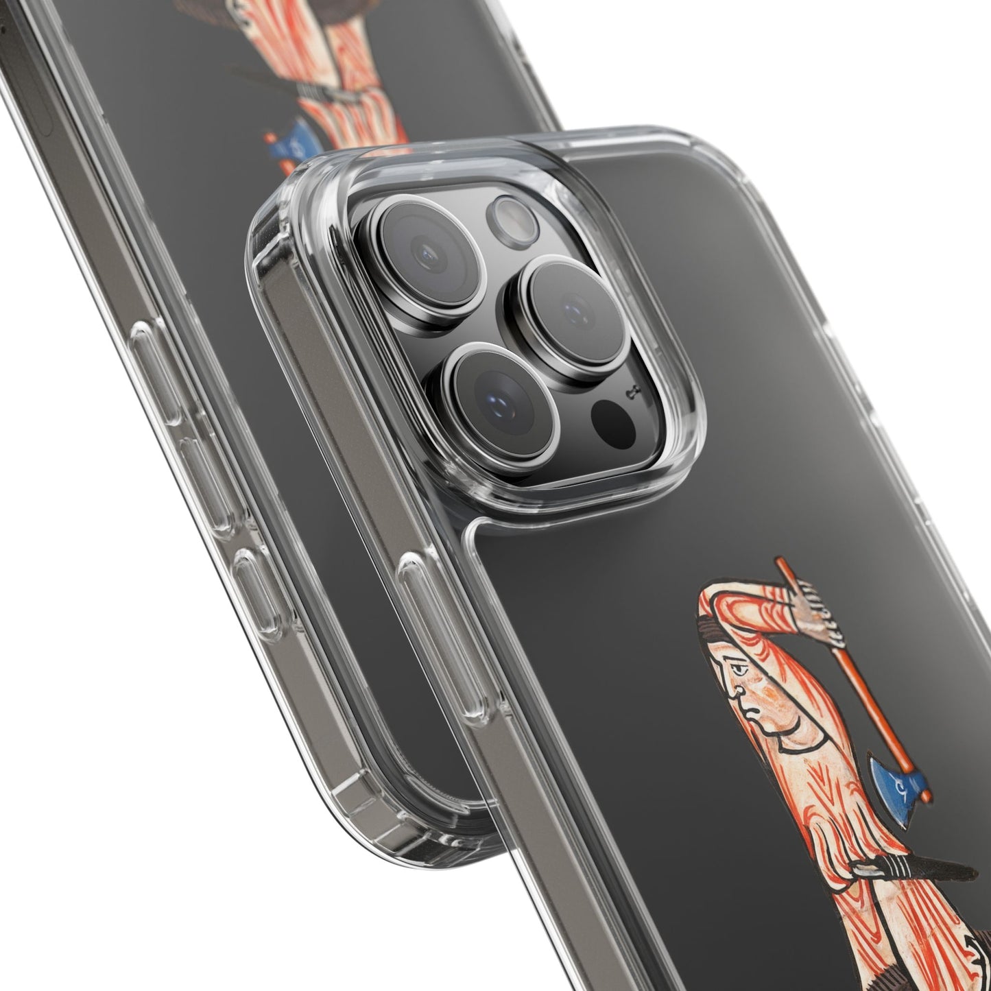 Medieval Boar Rider Phone Case – Funny Historical Art iPhone Cover – Weird Axe Man Illustration for Fantasy & Meme Fans