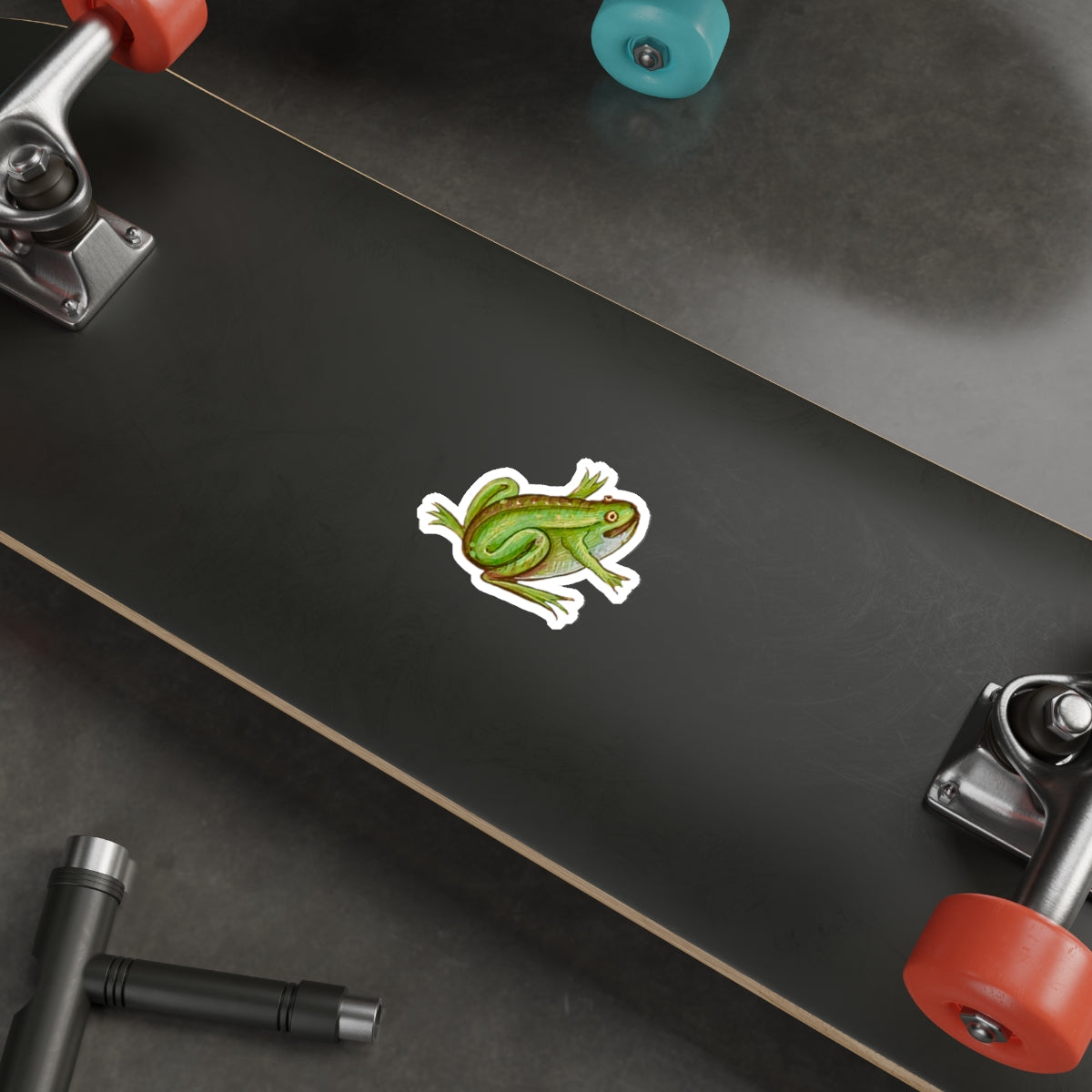 Medieval Frog Sticker – Green Frog Medieval Marginalia Sticker – Funny Weird Frog Art – Quirky Aesthetic Laptop Sticker – Amphibian Decal