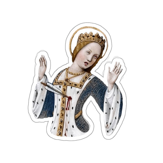 Over It, Your Majesty – Medieval Queen Phone Case – Illuminated Manuscript Snark Gift - Die-Cut Stickers - Regal Wounded Medieval Queen Side-Eye Martyr - Weird Art