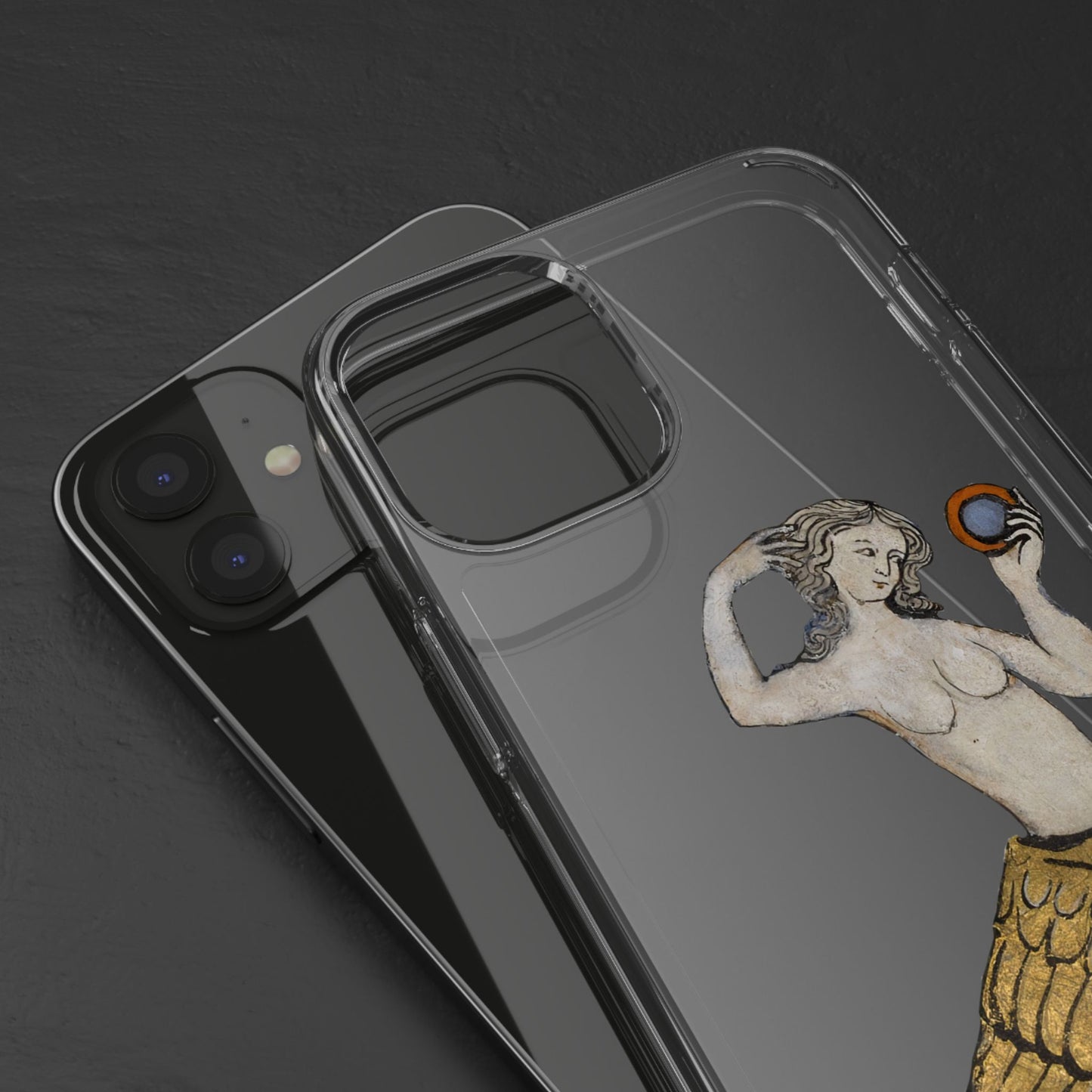Medieval Bird Babe – Mirror-Gazing Harpy Phone Case – Weird Gothic Feminine Aesthetic