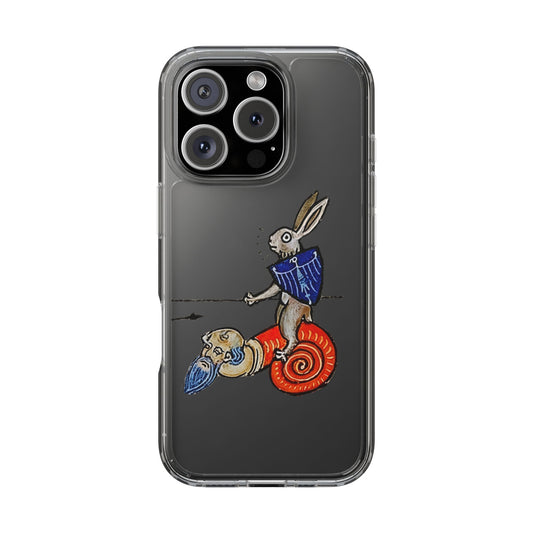 Funny Medieval Marginalia Phone Case - Bunny Knight Riding Snail - Weird Gothic Art Phone Samsung Cover - Quirky Gift for History Lovers