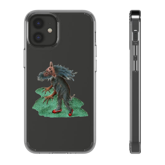 Medieval Monster in Red Heels Phone Case – Funny iPhone Cover – Weird Wolf Demon Art – Gothic Creature Aesthetic – Quirky Gift for Oddball Souls