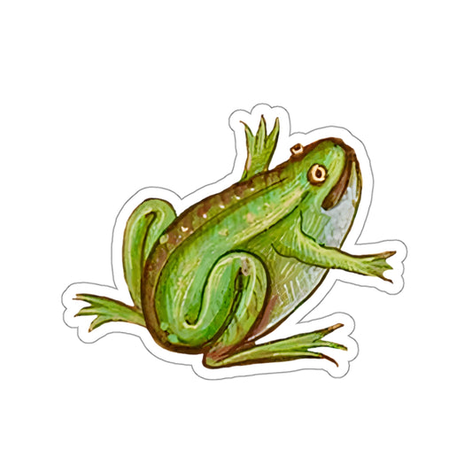 Medieval Frog Sticker – Green Frog Medieval Marginalia Sticker – Funny Weird Frog Art – Quirky Aesthetic Laptop Sticker – Amphibian Decal
