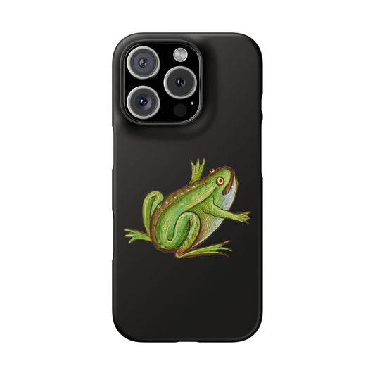 Medieval Frog Phone Case – Green Frog Medieval Marginalia iPhone Case – Quirky Weird History Aesthetic Clear Case – Ars Jocularis