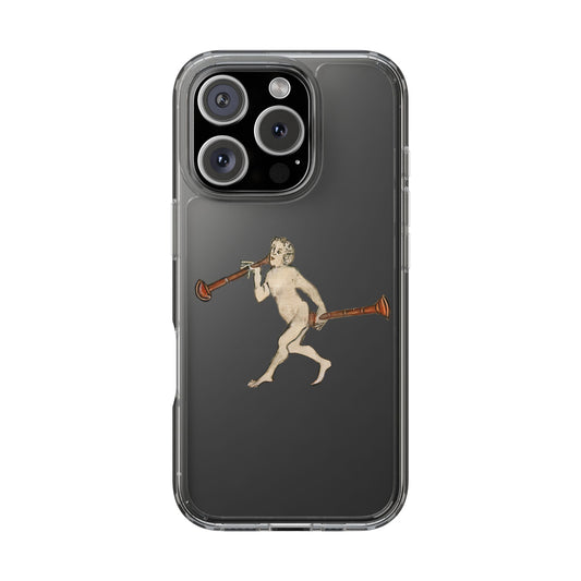 Medieval Double-Shawm Man Phone Case – Naked Renaissance Energy & Musical Madness