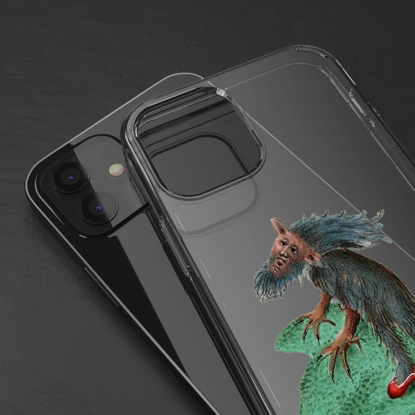 Medieval Monster in Red Heels Phone Case – Funny iPhone Cover – Weird Wolf Demon Art – Gothic Creature Aesthetic – Quirky Gift for Oddball Souls