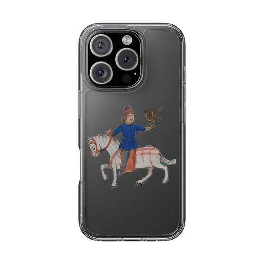 Falcon Rider – Medieval Knight on Horseback Phone Case – Illuminated Manuscript Art – Unique Historical Gift