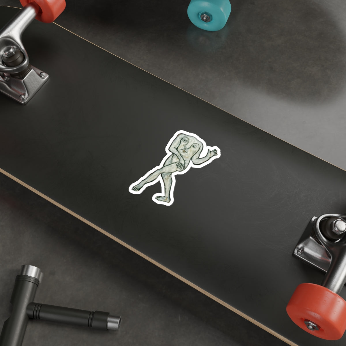 Dancing Medieval Man Sticker – Funny Gothic Marginalia Art – Weird Vintage Manuscript Aesthetic – Historical Notebook Laptop Sticker