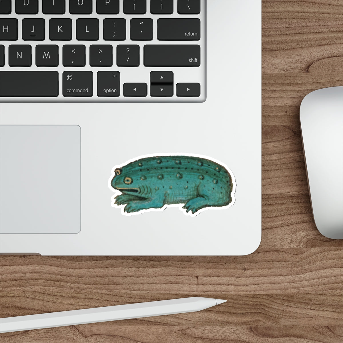 Medieval Frog Sticker – Weird Frog Art Sticker – Funny Medieval Marginalia Frog – Aesthetic Laptop Sticker – Blue Frog Decal – Ars Jocularis