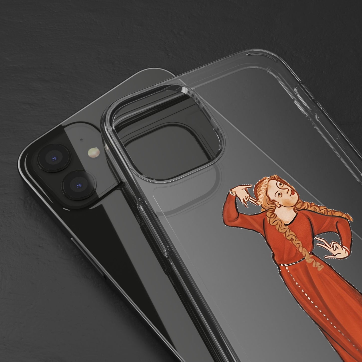 Drama in Scarlet – Medieval Lady Pose Phone Case