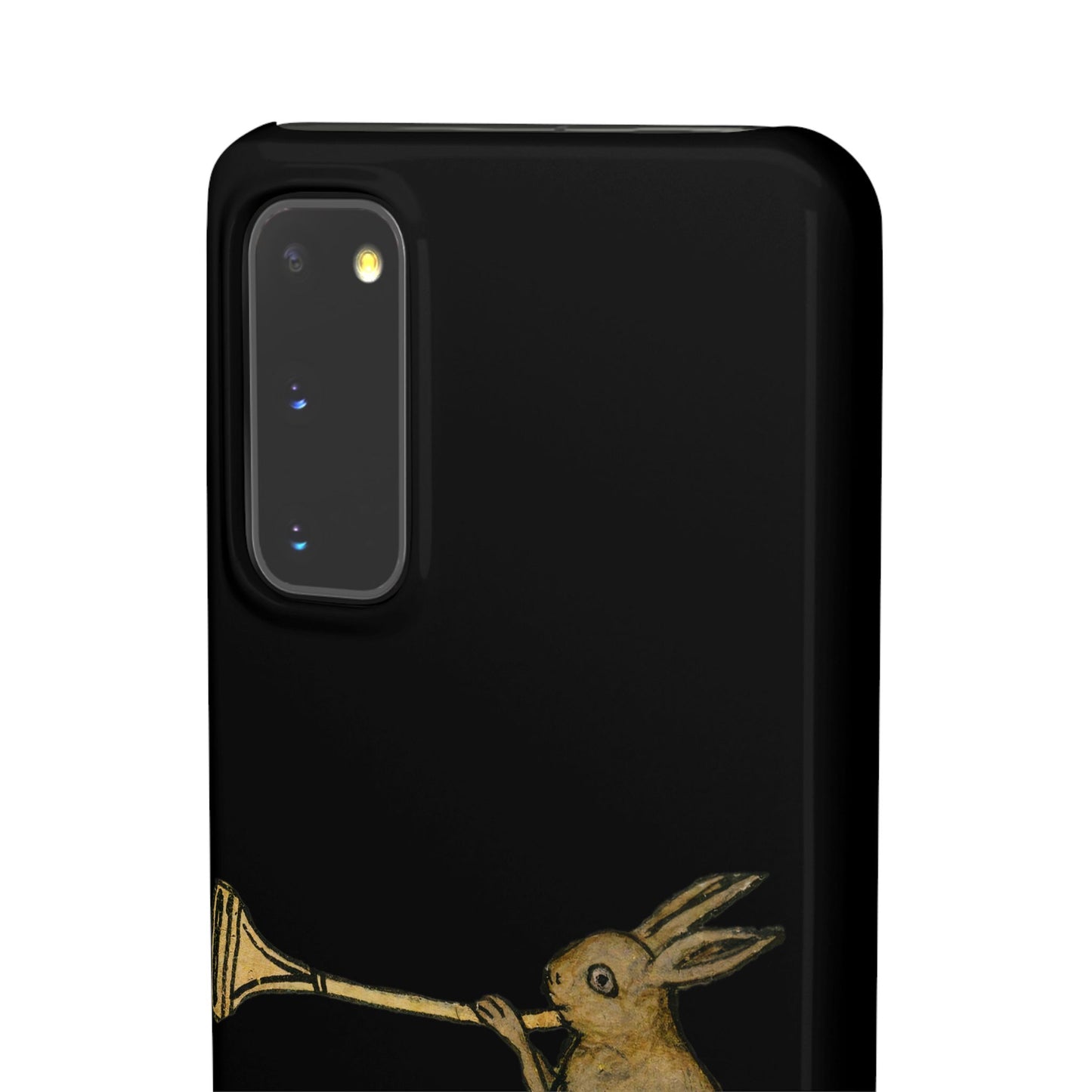 Horn Blower Bunny – Medieval Rabbit Musician Phone Case – Whimsical Manuscript Marginalia – Funny Historical Animal Gift