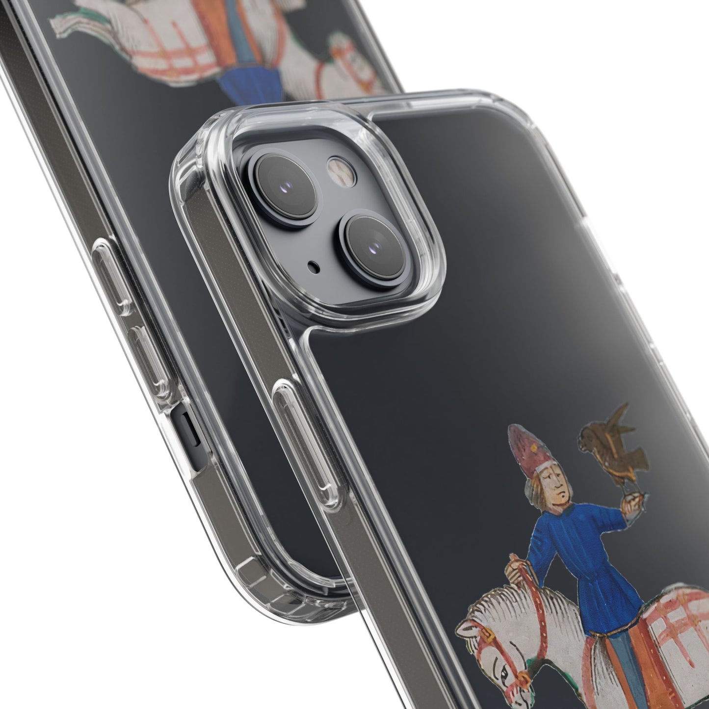 Falcon Rider – Medieval Knight on Horseback Phone Case – Illuminated Manuscript Art – Unique Historical Gift