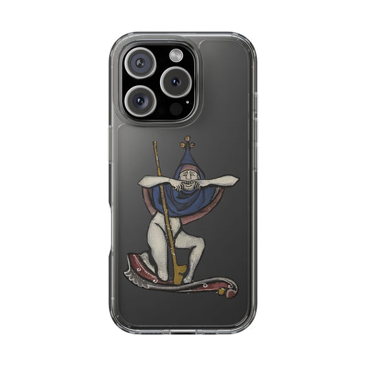 Medieval Jester Phone Case – Funny Marginalia Art iPhone Cover – Weird Gothic Fool with Staff – Vintage Humour Gift for History Lovers