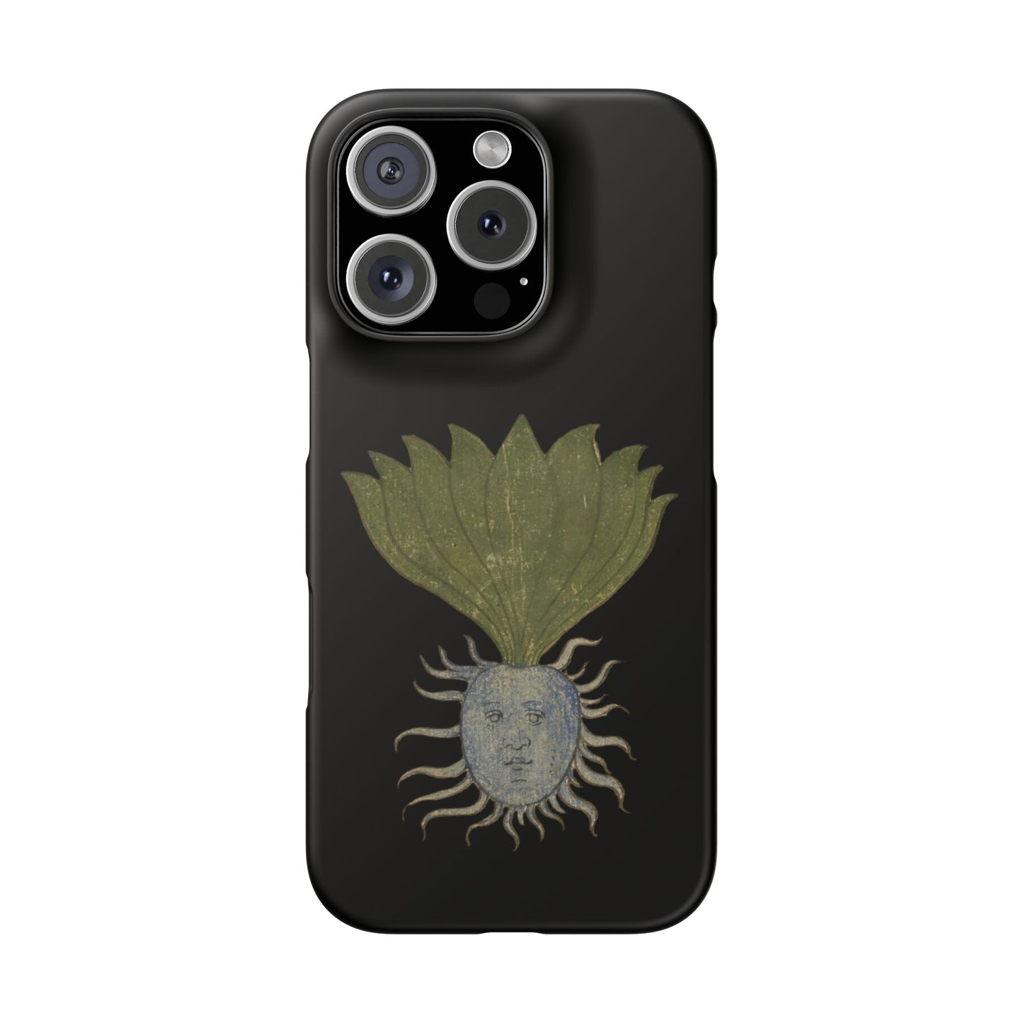 Mandrake Root Phone Case – Medieval Marginalia Botanical Phone Cover, Weird Plant Spirit Design, Witchy Dark Academia Aesthetic Accessory