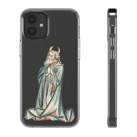 Holy Horns – Medieval Praying Figure Phone Case – Illuminated Manuscript Design – Weird Religious Aesthetic Gift