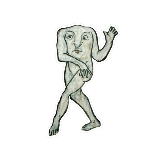 Dancing Medieval Man Sticker – Funny Gothic Marginalia Art – Weird Vintage Manuscript Aesthetic – Historical Notebook Laptop Sticker