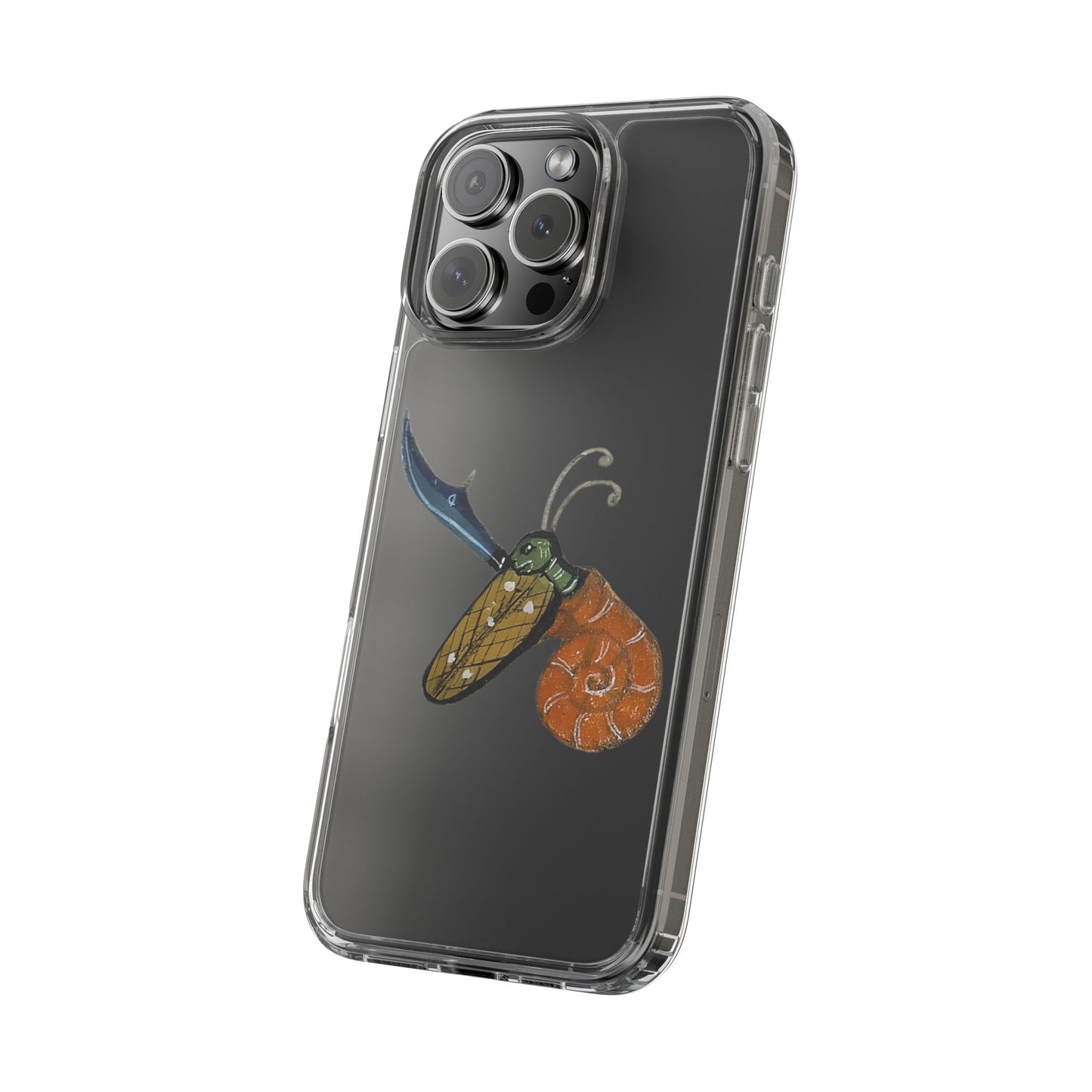 Snail of Vengeance – Medieval Armed Snail Phone Case – Illuminated Manuscript Oddity – Warrior Gastropod Gift