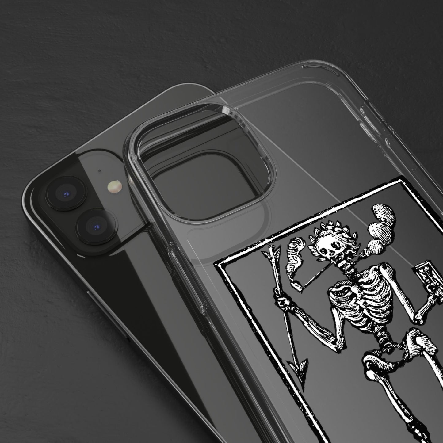 Death Is on the Clock – Medieval Skeleton Phone Case – Macabre iPhone Cover – Danse Macabre Art – Funny Gothic Gift for History Nerds