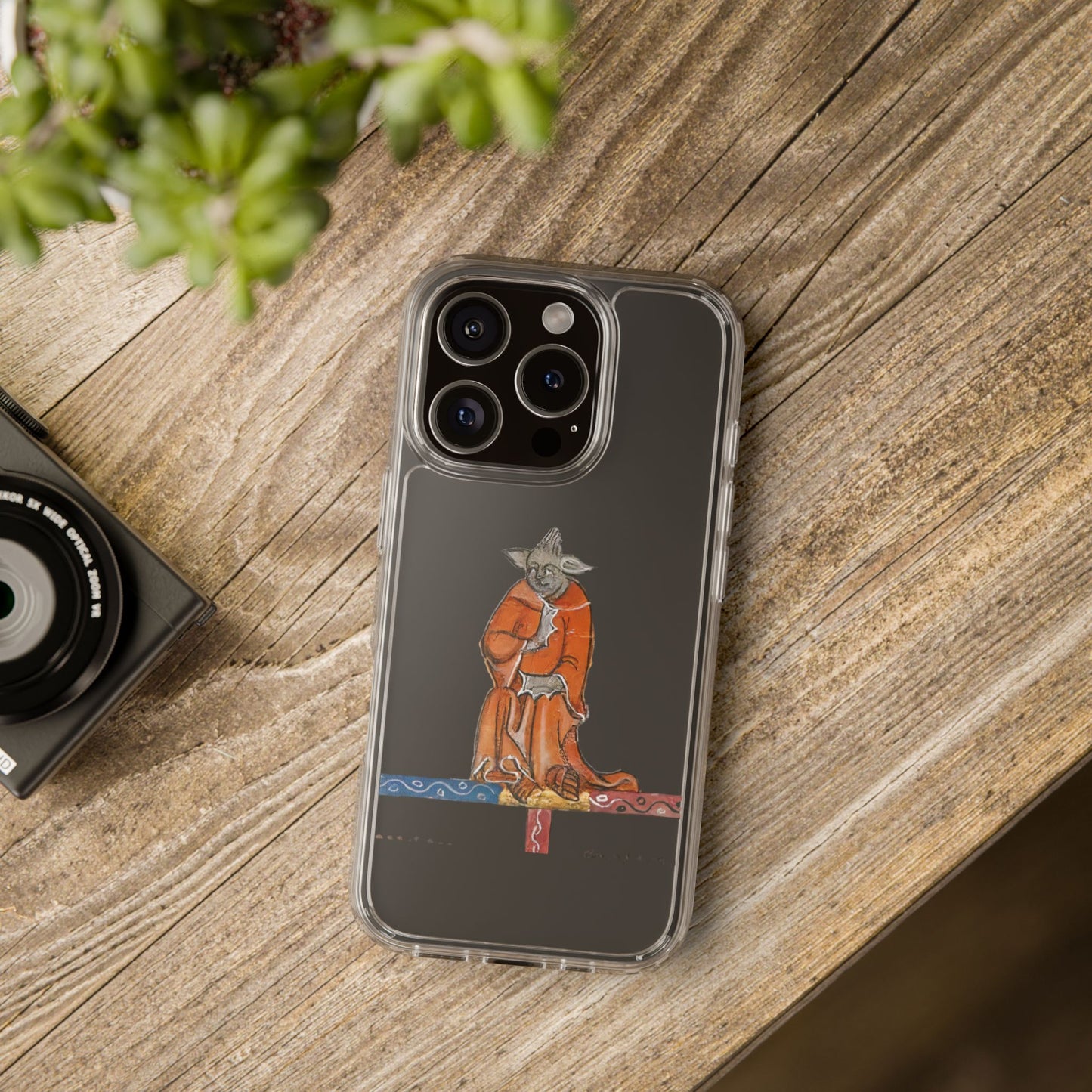 Ancient Gremlin Sage – Medieval Marginalia Phone Case – Illuminated Manuscript Yoda Lookalike – Whimsical Galaxy Gift