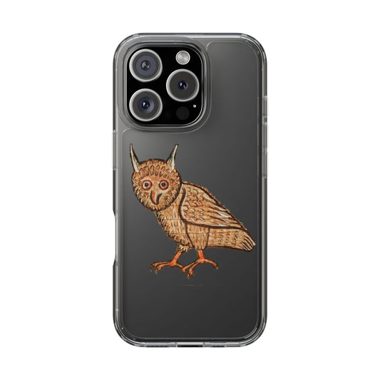Wide-Eyed Medieval Owl Phone Case - Quirky Gothic Art Phone Cover