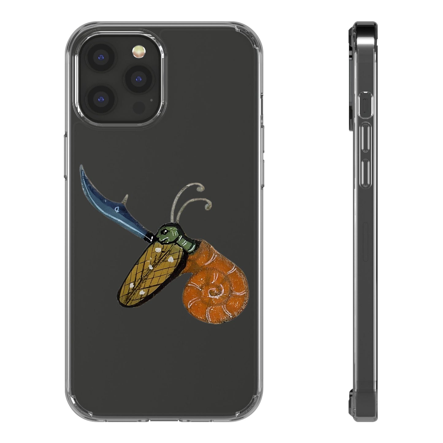 Snail of Vengeance – Medieval Armed Snail Phone Case – Illuminated Manuscript Oddity – Warrior Gastropod Gift