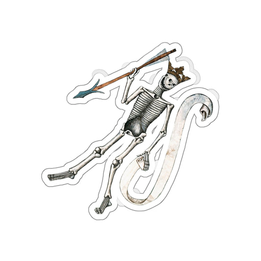 Medieval Stickers Skeleton Warrior - Die-Cut Vinyl Sticker - Gothic History Lover