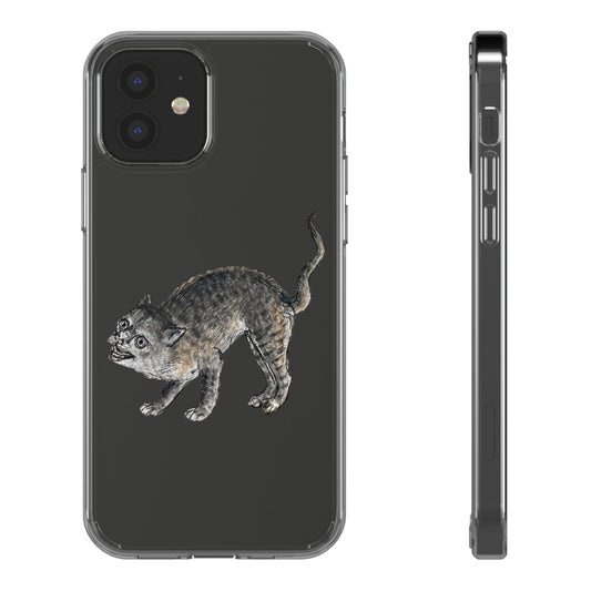 Anxious Cat Energy – Medieval Animal Art Phone Case – Funny Historical iPhone Cover – Weird Manuscript Cat Gift – Quirky Accessory for Cat Lovers