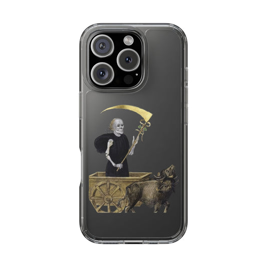 “Cart of Doom” – Medieval Death Phone Case – Skeleton in Cart with Scythe – Gothic Marginalia Art iPhone Samsung Cover – Dark Academic Gift for History Lovers