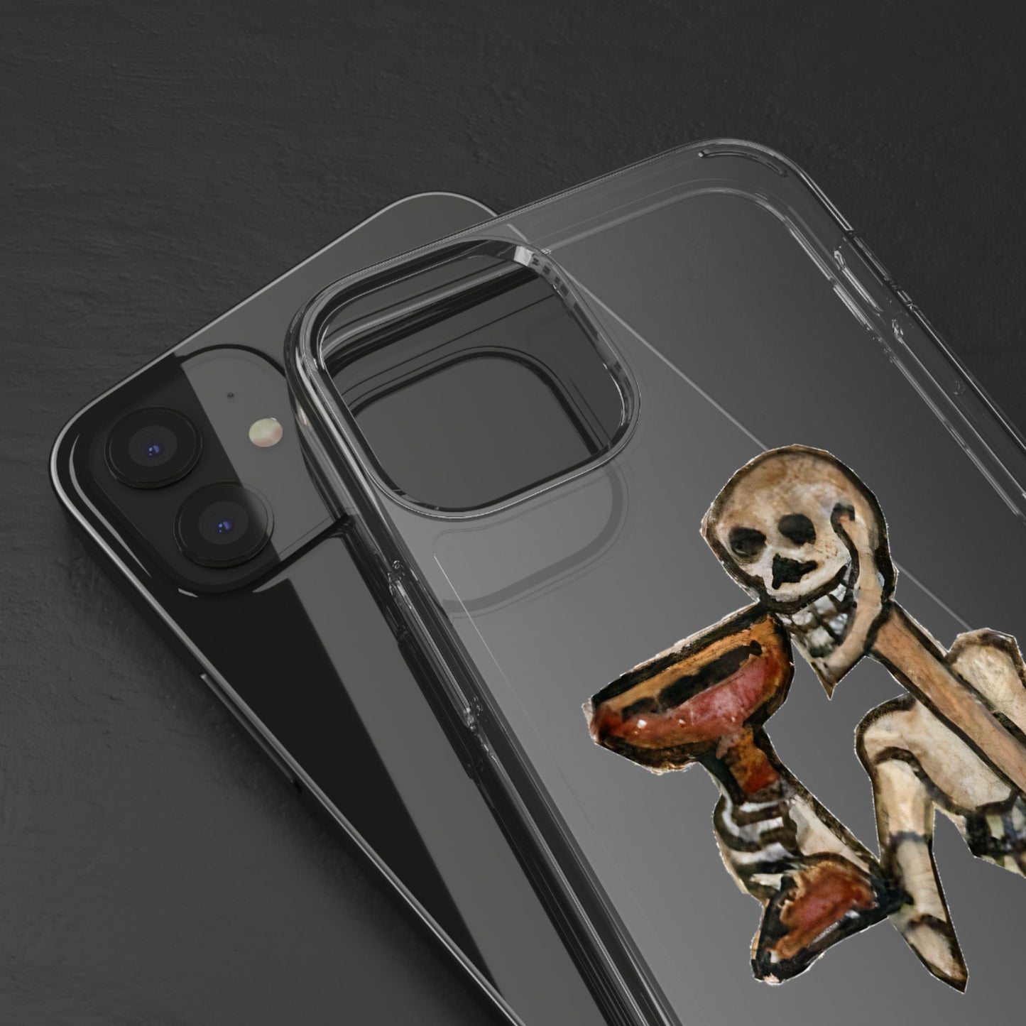Medieval Skeleton Phone Case – Dancing Death with Goblet (Danse Macabre)
