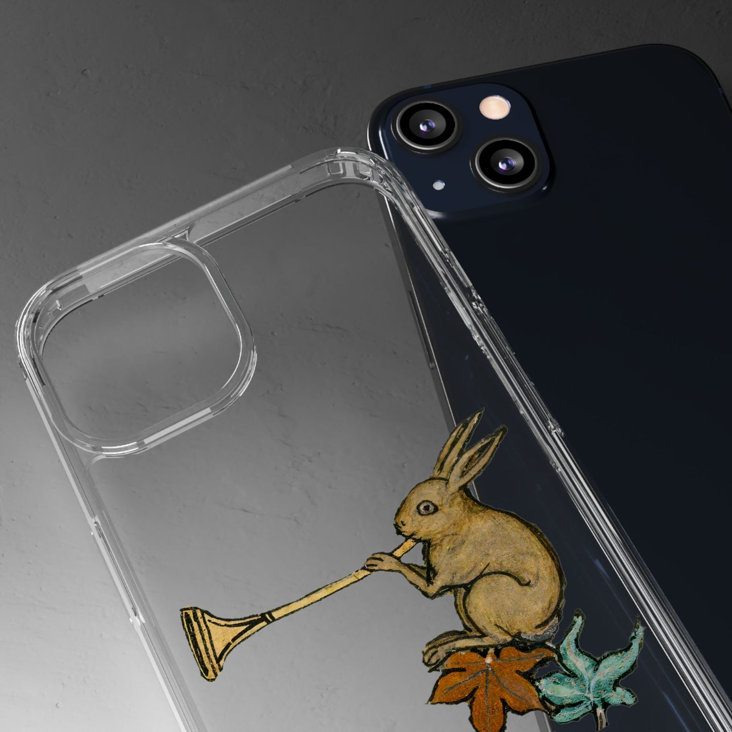 Horn Blower Bunny – Medieval Rabbit Musician Phone Case – Whimsical Manuscript Marginalia – Funny Historical Animal Gift