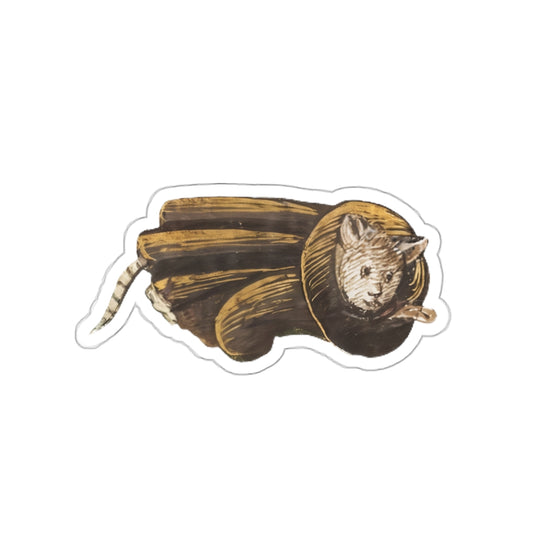 Medieval Cat Sticker – Funny Cat in Scroll Medieval Marginalia Art – Quirky Weird History Sticker – Aesthetic Laptop Sticker