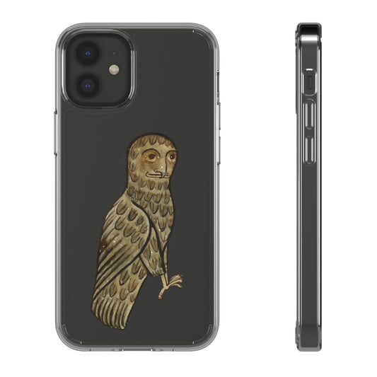 Judgy Owl – Medieval Animal Phone Case – Funny Human-Faced Bird Illustration – Quirky Manuscript Art iPhone Cover – Gift for Bird Nerds & Art Weirdos