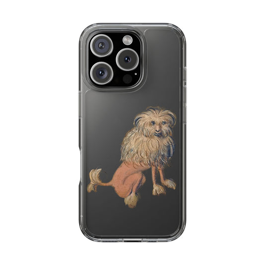 Medieval Fluffy Dog Phone Case – Quirky Manuscript-Style Canine
