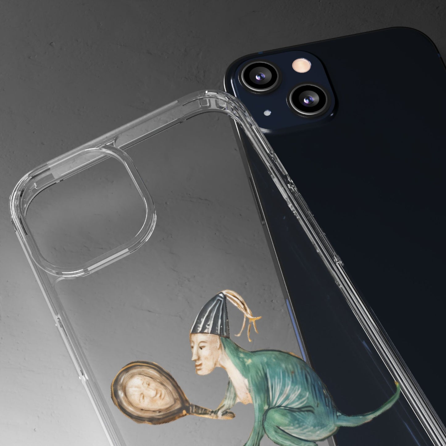 Selfie Monster – Medieval Mirror Gazer Phone Case – Illuminated Manuscript Creature – Funny Self-Love Gift