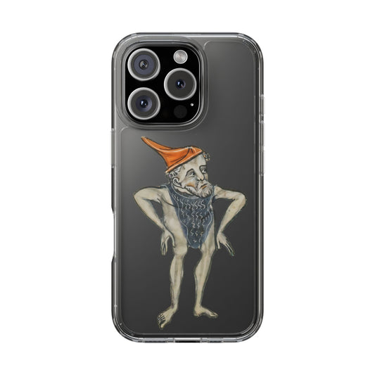 Medieval Marginalia Phone Case - Sassy Bearded Man in Orange Hat - Weird Art History iPhone Samsung Cover - Quirky Gift for Medieval Fans