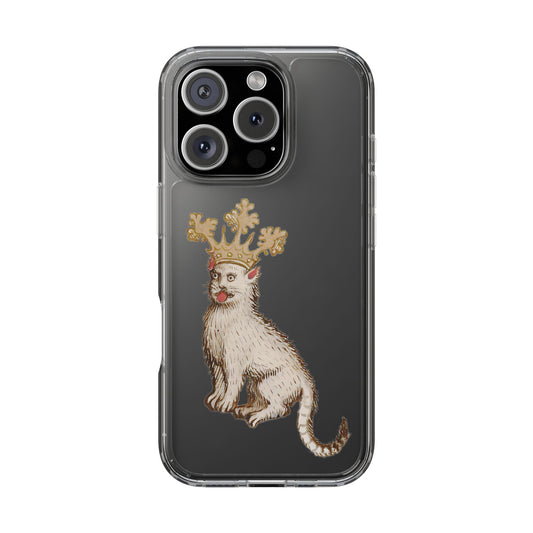 Lick the Crown – Medieval Cat Phone Case – Funny Royal Animal Cover – Whimsical Manuscript Illustration – Unique Gift for Cat Lovers & History Fans
