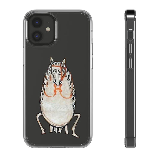 Medieval Scared Egg Horse Phone Case – Funny iPhone Cover – Weird Horse Art – Quirky Gift for Animal Lovers & History Nerds