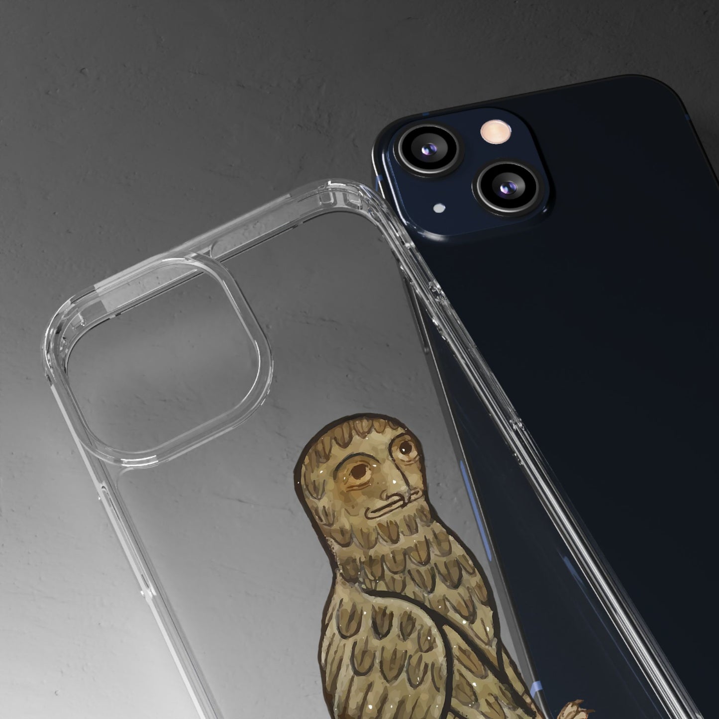 Judgy Owl – Medieval Animal Phone Case – Funny Human-Faced Bird Illustration – Quirky Manuscript Art iPhone Cover – Gift for Bird Nerds & Art Weirdos