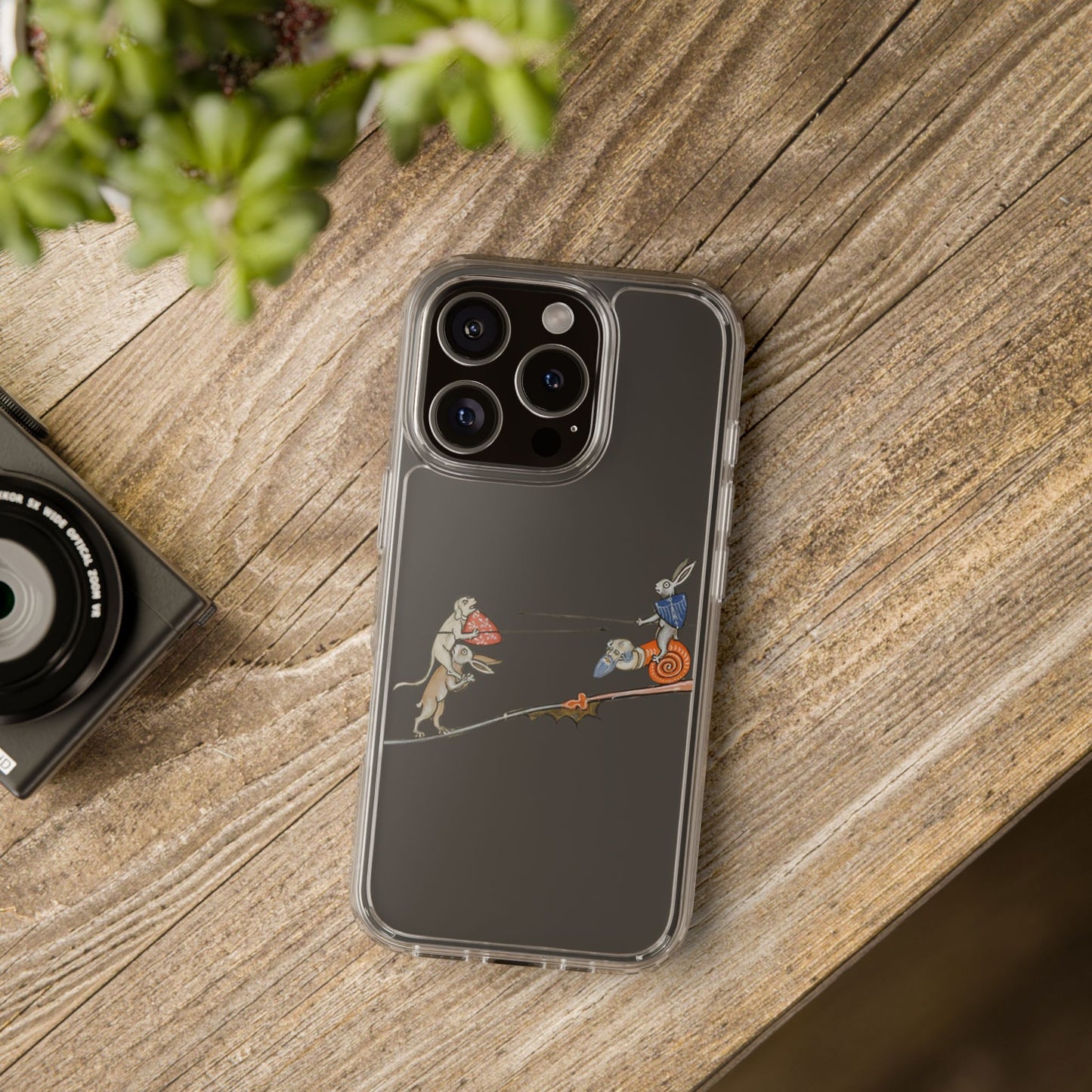 “Bunny Joust” – Medieval Manuscript Madness Phone Case – Rabbits, Monkeys & Snail Knights