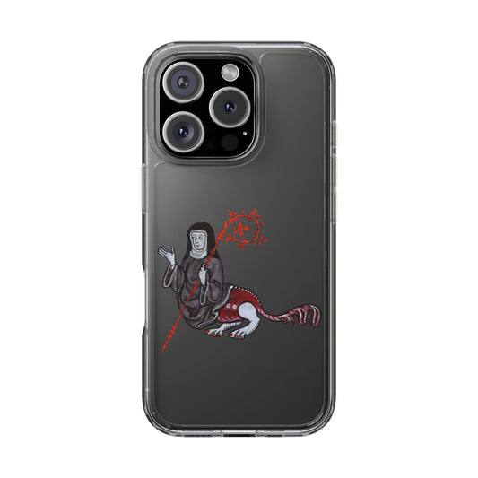 Galloping Grace – Medieval Abbess Centaur Phone Case – Illuminated Manuscript Surreal Clergy Art – Weird Catholic Aesthetic